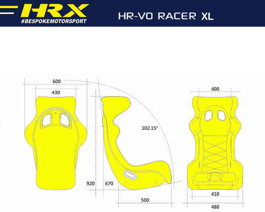 Racer racing seat - XL dimensions - HRX
